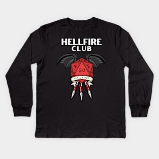 Hellfire Club - Black - D20 with Wings- Hawkins Kids Long Sleeve T-Shirt